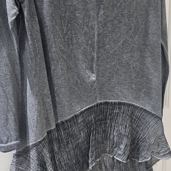 Simply Couture Woman's Grey XL Lace Whimsy Fairy Sheer Lagenlook Boho Tunic - Picture 6 of 7